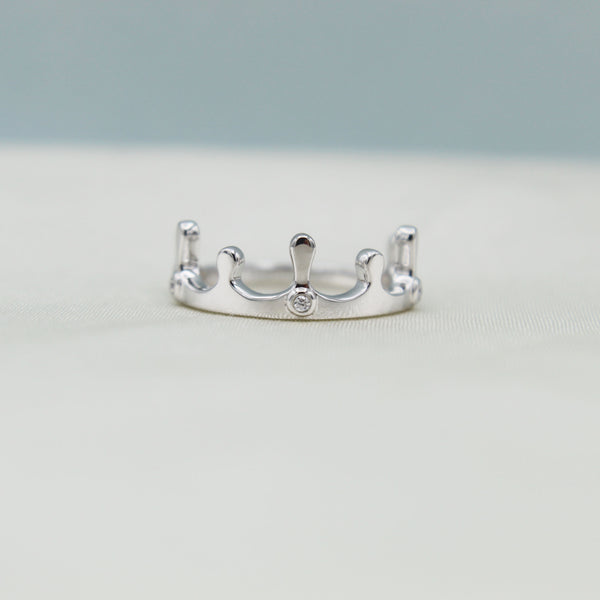 Crown Milk Crown Plain Ring in 925 Sterling Silver