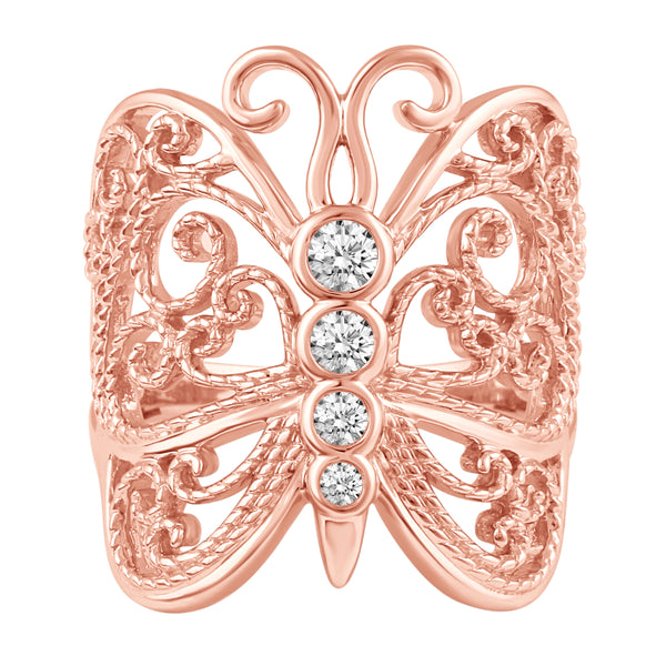 Filigree Butterfly Ring in 925 Sterling Silver - Prime and Pure