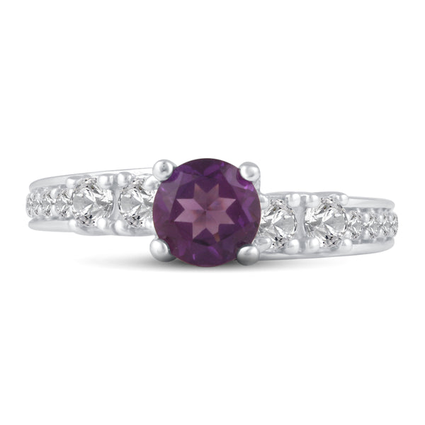 Synthetic Amethyst Ring in 925 Sterling Silver Jewelry