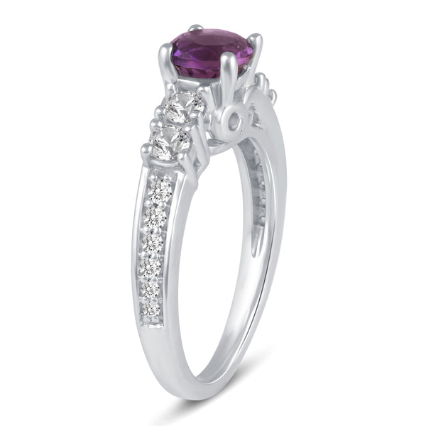 Synthetic Amethyst Ring in 925 Sterling Silver - Prime and Pure