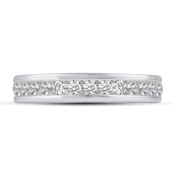 Channel Set All-Around Band Ring in 925 Sterling Silver Jewelry