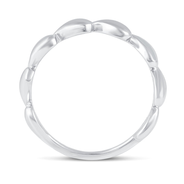 Stackable Heart Love Half Eternity Ring in 925 Sterling Silver - Prime and Pure