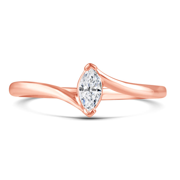 Marquise Cut Ring in 925 Sterling Silver Pink Rose Gold Jewelry