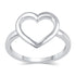 Open Heart Solid Plain Simple Love Ring in 925 Sterling Silver Jewelry