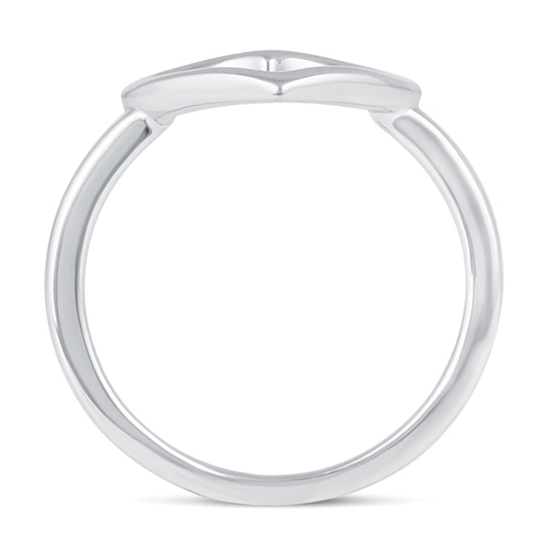 Open Heart Solid Plain Simple Love Ring in 925 Sterling Silver - Prime and Pure