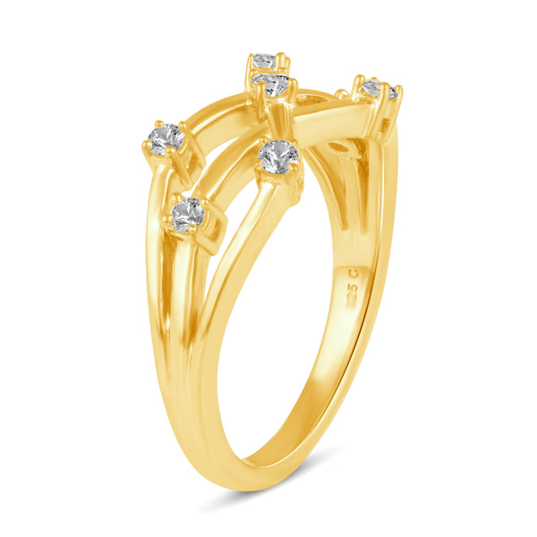 Enchanting Stream Ring in 925 Sterling Silver Yellow Gold - Prime and Pure