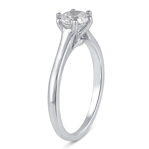 Round Cut Solitaire Ring in 925 Sterling Silver - Prime and Pure