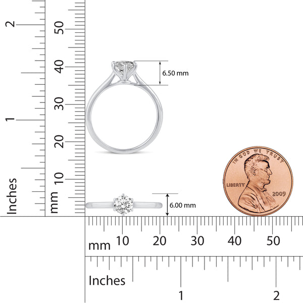 Round Cut Solitaire Ring in 925 Sterling Silver - Prime and Pure