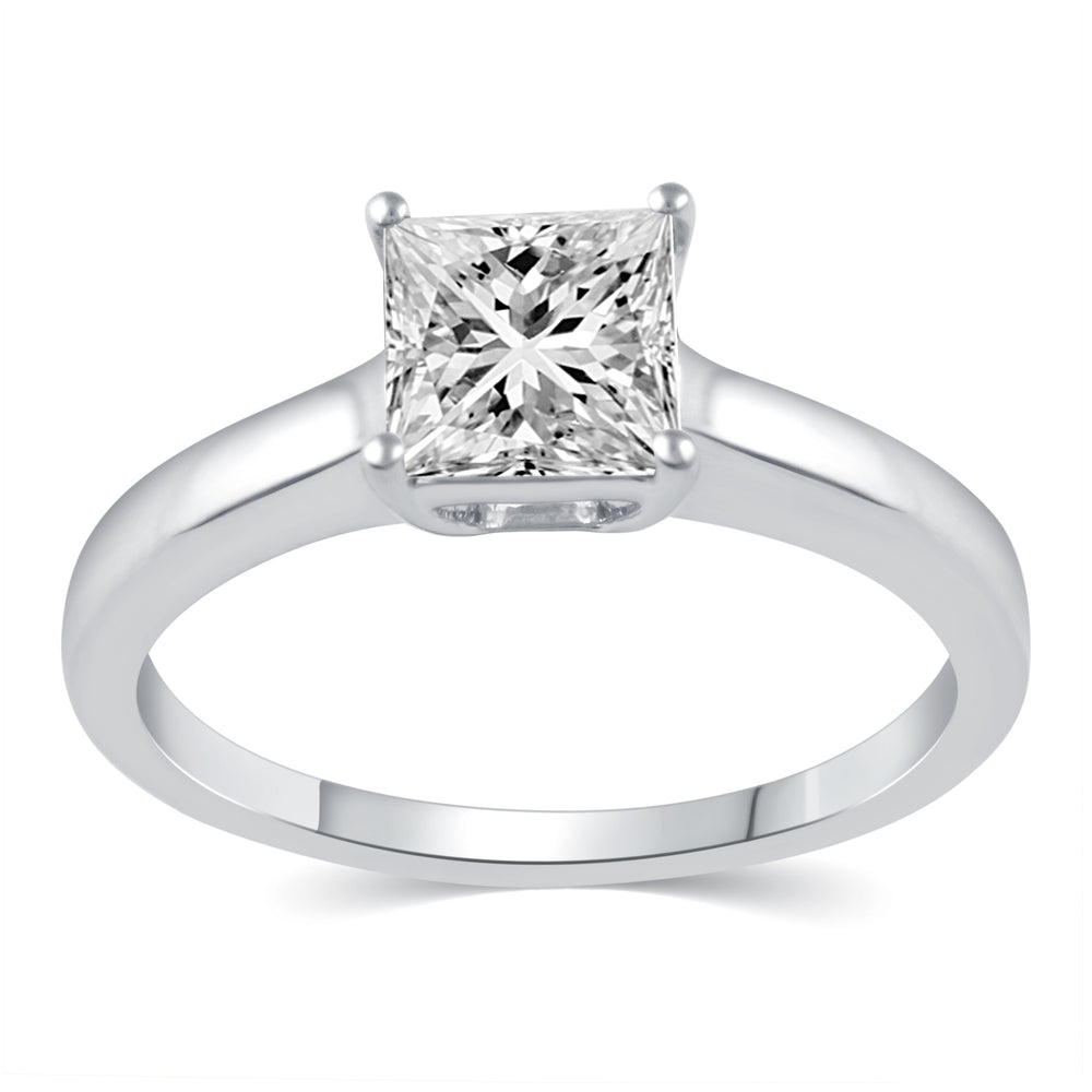 Princess Cut Solitaire Ring in 925 Sterling Silver