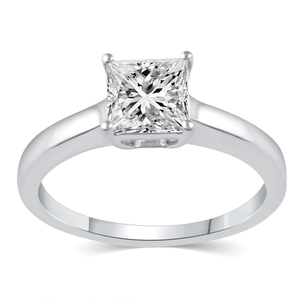 Princess Cut Solitaire Ring in 925 Sterling Silver Jewelry