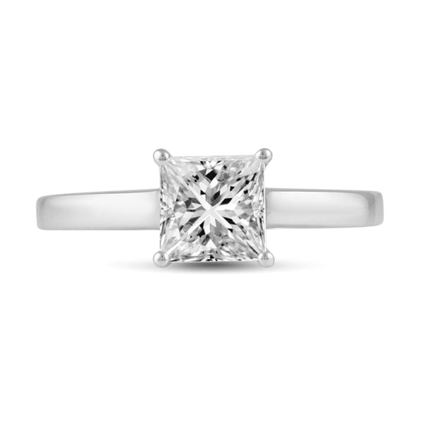 Princess Cut Solitaire Ring in 925 Sterling Silver - Prime and Pure