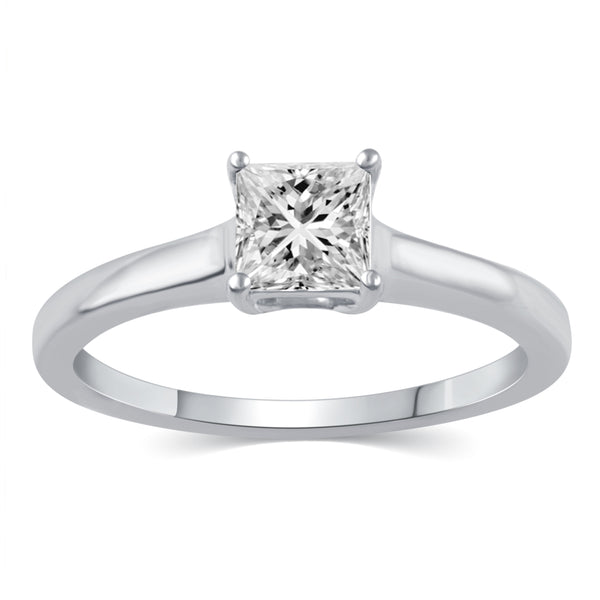 Princess Cut Solitaire Ring in 925 Sterling Silver Jewelry