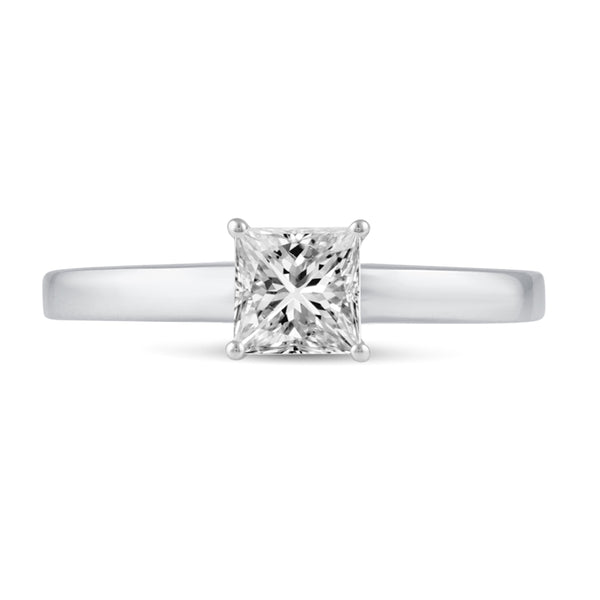 Princess Cut Solitaire Ring in 925 Sterling Silver - Prime and Pure