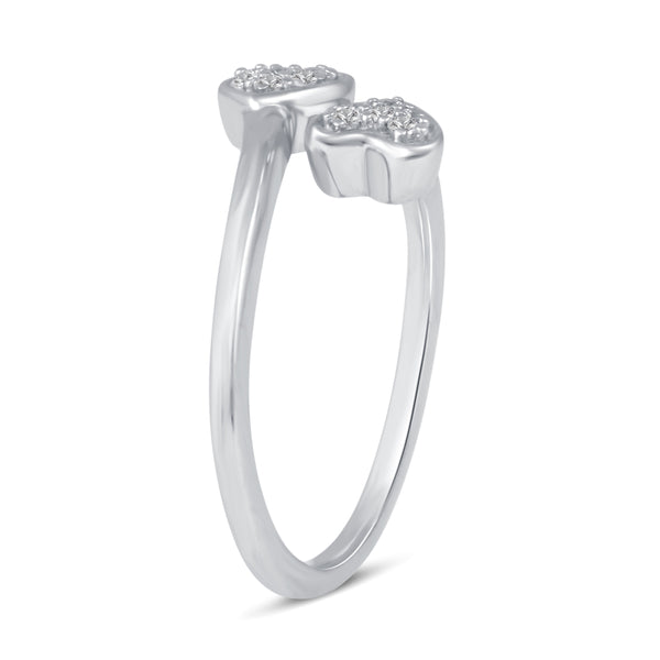 Double Pave Heart Love Ring in 925 Sterling Silver - Prime and Pure