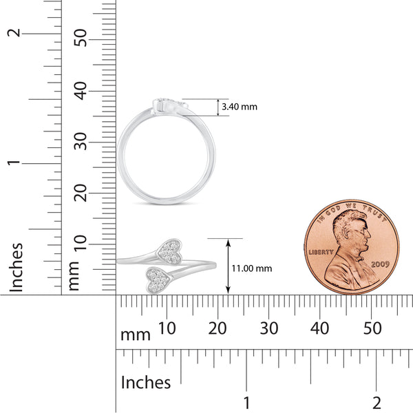 Double Pave Heart Love Ring in 925 Sterling Silver - Prime and Pure