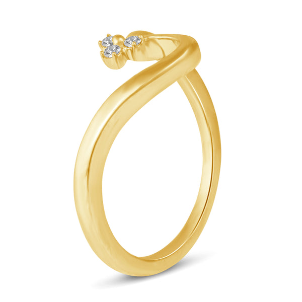 Floating Clover Promise Ring in 925 Sterling Silver Yellow Gold - Prime and Pure