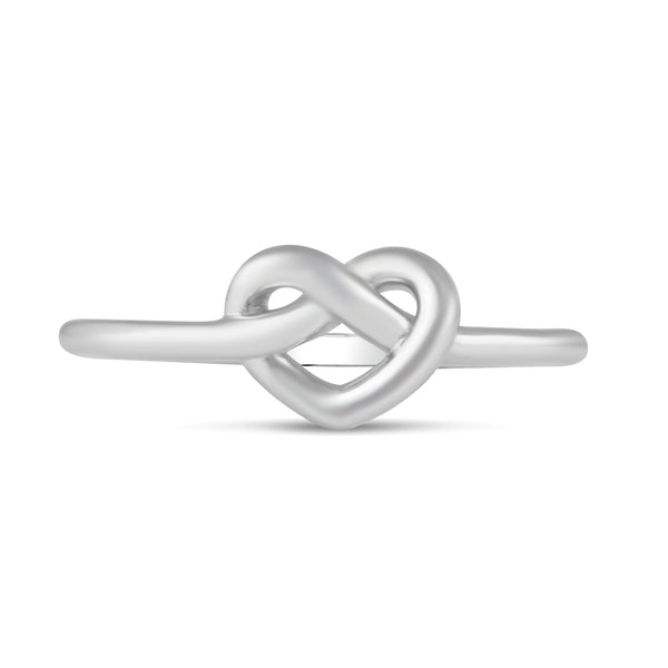 Love Knot Heart Simple Plain Ring in 925 Sterling Silver Jewelry