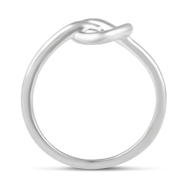 Love Knot Heart Simple Plain Ring in 925 Sterling Silver - Prime and Pure