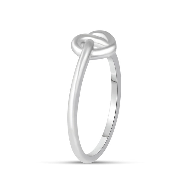 Love Knot Heart Simple Plain Ring in 925 Sterling Silver - Prime and Pure