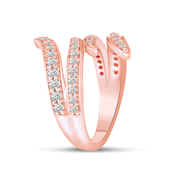 Wrapped Fashion Ring in 925 Sterling Silver Pink Rose Gold