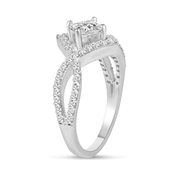 Princess Cut Alternatives Engagement Promise Ring in 925 Sterling Silver engagement bridal