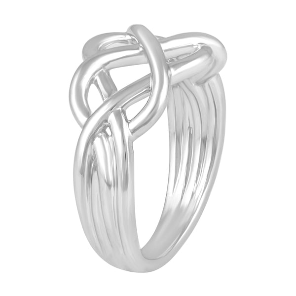 Eternity Bar Knot Wave Puzzle Ring in 925 Sterling Silver - Prime and Pure