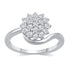 Cluster Flower Elegant Ring in 925 Sterling Silver Jewelry engagement beautiful