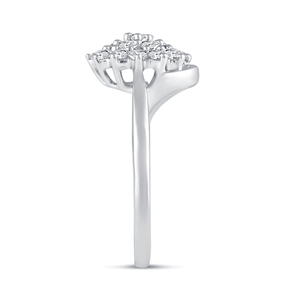 Cluster Flower Elegant Ring in 925 Sterling Silver - Prime and Pure