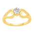 Double Open Heart Holding Stone Love Ring in 925 Sterling Silver Yellow Gold