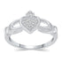 Claddagh Pave Heart Friendship Promise BFF Irish Ring in 925 Sterling Silver