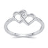 Forever Knot Duo Open Heart Double Love Ring in 925 Sterling Silver wholesale affordable