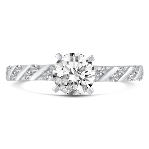 Solitaire Pave Accent Eternity Ring Set in 925 Sterling Silver Jewelry engagement bridal