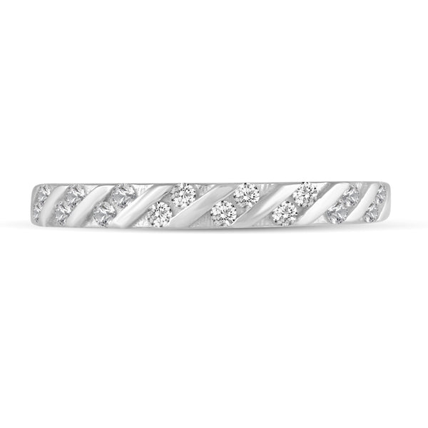 Solitaire Pave Accent Eternity Ring Set in 925 Sterling Silver - Prime and Pure