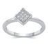 Cluster Square Pave Ring in 925 Sterling Silver