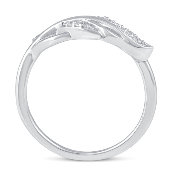 Feather Open Leaf Pave Ring in 925 Sterling Silver - Prime and Pure