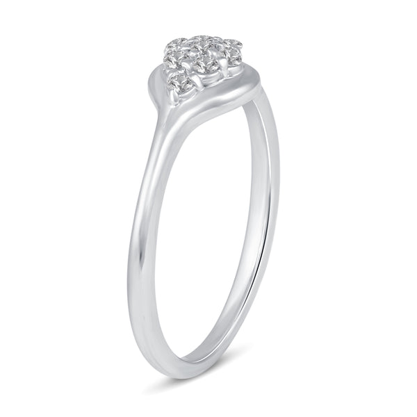 Oval Round Cluster Pave Ring in 925 Sterling Silver - Prime and Pure