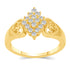 Duo Heart Marquise Pyramid Cluster Ring in 925 Sterling Silver Yellow Gold Jewelry