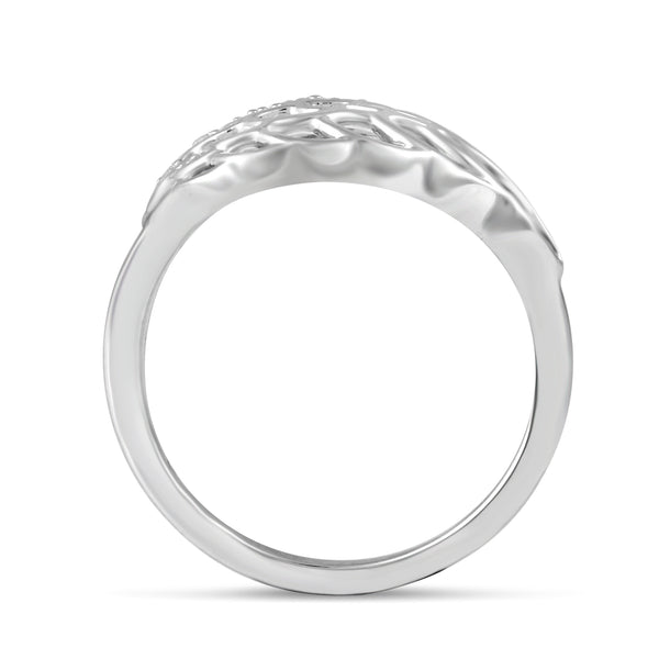 Open Feather Pave Ring in 925 Sterling Silver - Prime and Pure