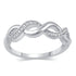 Braided Knot Half Eternity Pave Ring in 925 Sterling Silver Jewelry