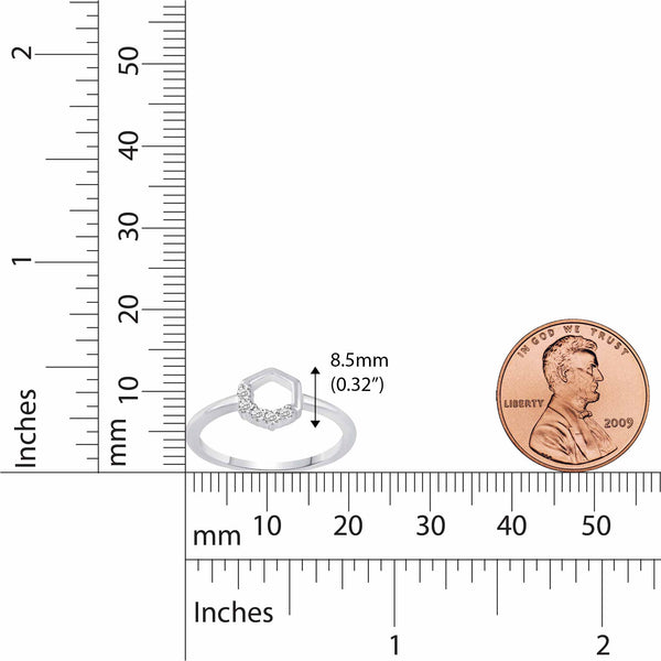 1/10 Cttw CZ Open Hexagon & Square Jewelry Collection in 925 Sterling Silver (Select style)