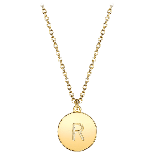 Prime and Pure Initial Pendant Necklace set in Yellow Gold Tone