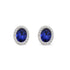 2 Cttw Blue Synthetic Sapphire & Clear Crystal Earrings set in Zinc Alloy with Plating