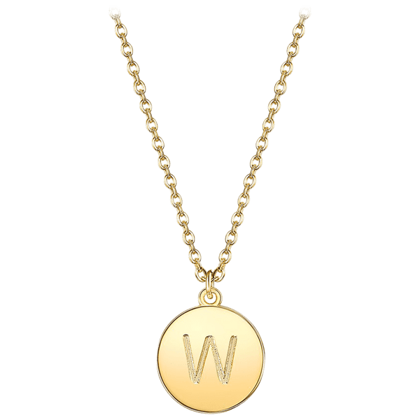 Prime and Pure Initial Pendant Necklace set in Yellow Gold Tone