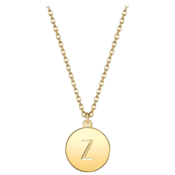 Prime and Pure Initial Pendant Necklace set in Yellow Gold Tone