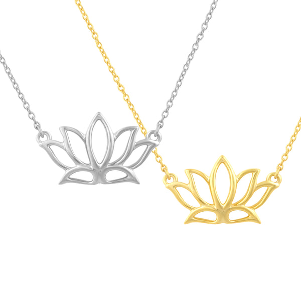 lotus necklace pendant jewelry primeandpure newyork nyc