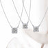 Princess Cut Halo Pendant Necklace set in 925 Sterling Silver (Select Design)