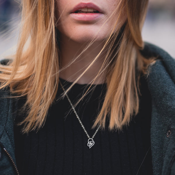 Heart Teardrop Floating Necklace Pendant in 925 Sterling Silver